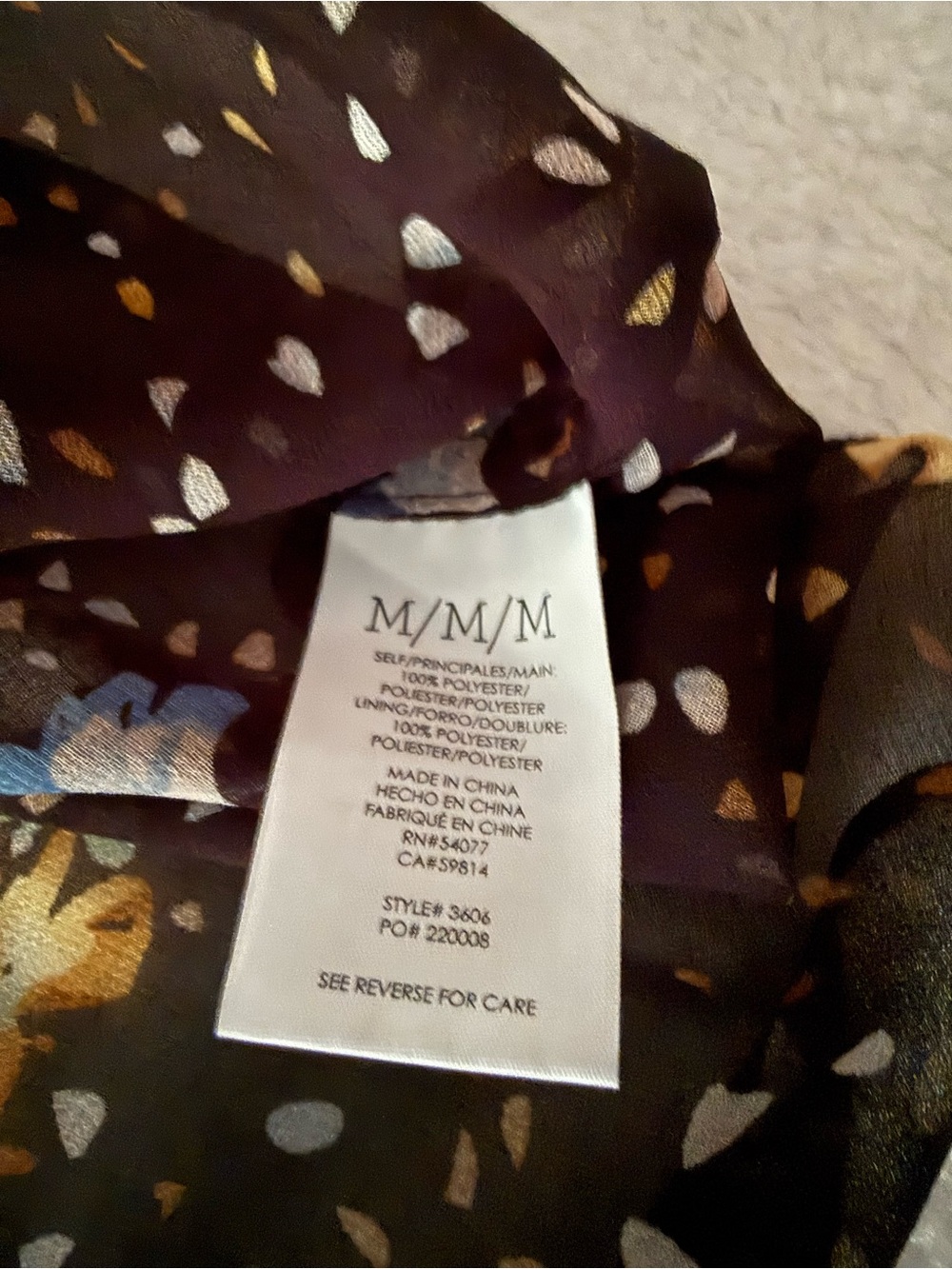 CAbi Cluster Cami Black With Floral Print Tiered Sheer Blouse M - Picture 6 of 9